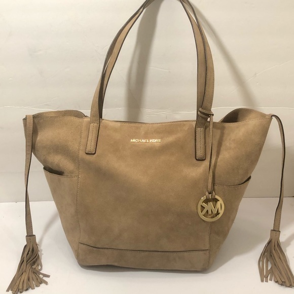 Michael kors suede leather tassel tote bag - Picture 1 of 16